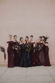 Moody La Wedding Featuring An All Black Wedding Gown Ruffled Black Wedding Gowns Black Wedding Dresses Black Wedding