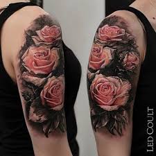 Arm Photorealism 3d On Instagram Half Sleeve Tattoos Designs Rose Tattoo Design Rose Tattoos