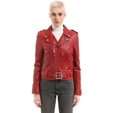 Schott Women Perfecto Biker Leather Jacket 675 Liked On Polyvore Featuring Outerwear Jackets Red Schott Nyc Jacket Leather Jacket Biker Leather Jackets