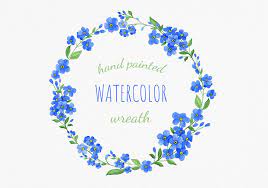 Hand Painted Blue Watercolor Wreath Clipart Summer Flowers Etsy Wreath Watercolor Watercolor Flower Wreath Wreath Clip Art
