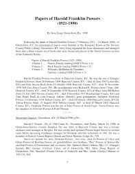 Papers of Harold Franklin Powers