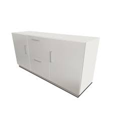 Modern And Elegant Office Credenza In Pure White Gloss Office Storage Modern Office Storage Office Furniture Modern