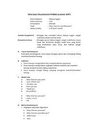 Check spelling or type a new query. Rpp Bahasa Inggris School Things Writing