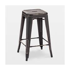 Black And Gold Bar Stools Set Of 4 Sundsvall Vintage Matte Black Gold Steel Stackable Counter Stool Set Of 4 Metal Counter Stools Counter Stools Bar Stools