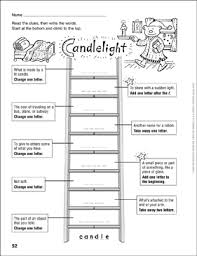 On the left side, there is an illustration for e Candlelight Word Ladder Grades 4 6 Printable Skills Sheets