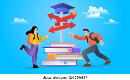 Students Choosing Future Path After Graduation Stock Vector (Royalty Free)  2635546989 | Shutterstock