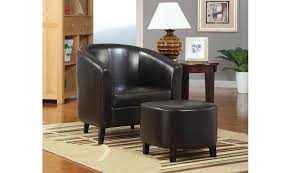 Safavieh hudson leather chelsea round tray ottoman in brown. Dark Brown Accent Chair Ottoman Jennifer Furniture