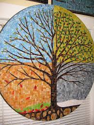 Seasons Tree Mosaic Art Mosaic Artwork Mosaic Tree Art