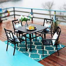 / patio furniture sets / patio conversation sets. 5pc Patio Dining Table Chairs Black Captiva Designs Target