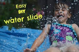 There are a couple of things you can use to make a homemade water slide. Easy Homemade Water Slide For The Backyard Happy Hooligans