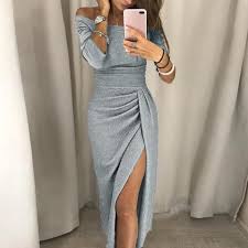 Robe courte bretelles épaisses côtelé fendue vert menthe noir. Robe Moulante Fendue Sur L Epaule Pour Femme Robe A Manches Longues Gris Gris Achat Vente Robe Soldes Sur Cdiscount Des Le 20 Janvier Cdiscount