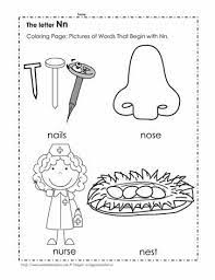 This picture can be fun to color because of the nose protruding out of the letter 'n'. The Letter N Coloring Pictures Worksheets