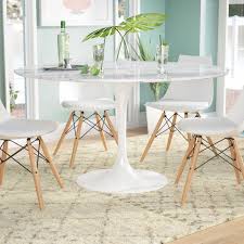 Langley Street Julien Artificial Marble Dining Table Reviews Wayfair Dining Table Marble White Round Dining Table Granite Dining Table