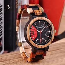 Buy Bobo Bird Wooden Men Watch Relogio Masculino Top Brand Luxury Chronograph Date Display Stop Watches Erkek Kol Saati W Q26 Di 2020 Pria