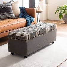 Shop Mahalia Boho Grey Storage Bench On Sale Overstock 31690468