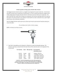 briggs and stratton specs throttle slide set up briggs