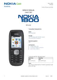 Permanent unlocking of nokia 1800 is possible using an unlock code. Nokia 1800 Rm 653 Service Manual L1l2 V1 0 Service Manual Download Schematics Eeprom Repair Info For Electronics Experts