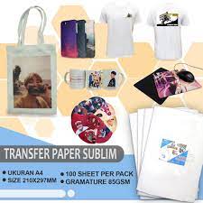 Kita hanya membutuhkan printer dengan tinta sublim, kertas transfer paper,dan hot press. Kertas Sublim Transfer Paper A4 Isi 100lembar Shopee Indonesia