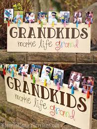 Colorful Grandkids Make Life Grand Wood Sign Photo Display Diy Gifts Mothers Day Crafts Diy Christmas Gifts