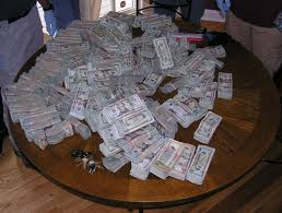 Racks On The Table Money Cash Money Stacks Gold Money