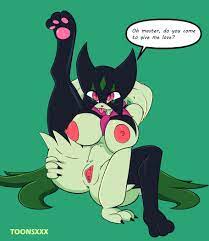 2022 anthro anus anus peek ass grab big breasts breast squeeze  breasts breasts squish clitoris dialogue english text erect nipples feline  female fur furry furry only generation 9 pokemon