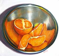 Inspiration Vic Vicini Still Life Oil Painting Orange Painting Reflection Art