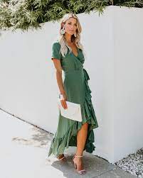 J's everyday fashion going to a wedding this summer? Shanti Ruffle Wrap Maxi Dress Seafoam Vestidos Largos De Moda Vestidos Boda De Dia Vestidos De Novia Gorditas