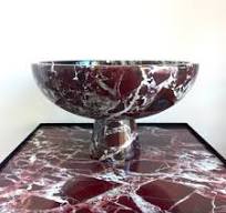 Rosso Levanto Marble Serving Bowl: Footed Pedestal, Home ...
