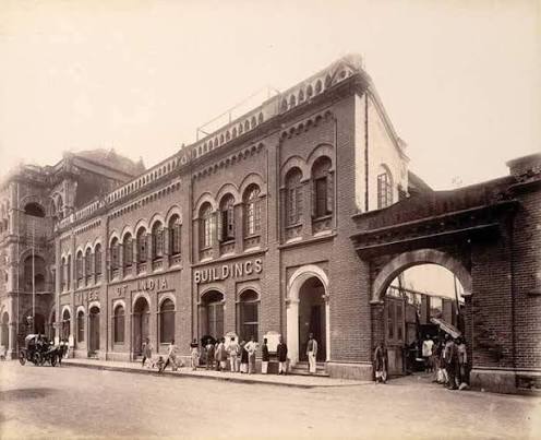 In the 19th century, this area was called the Elphinstone Circle (now popularly known as Horniman Circle in South Mumbai). This picture is from 1892. The Times of India office was in