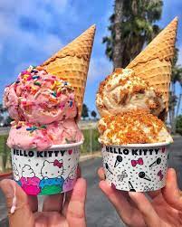 The Flavors At This New Hello Kitty Ice Cream Shop Sound Too Good To Be True Yummy Ice Cream Afters Ice Cream Desserts