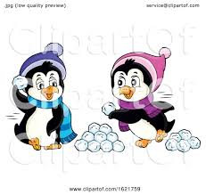 Showing post & media for cartoon snow fight clip art. Christmas Penguins Having A Snowball Fight By Visekart 1621759