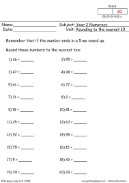 The clip card is asking for 127 to be rounded to the nearest 100. Numeracy Rounding To The Nearest 10 Worksheet Primaryleap Co Uk