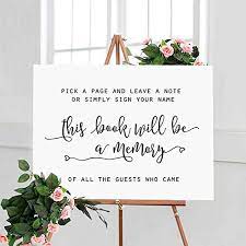 Our guest books come with a customisable front cover, 96 softly textured pages and a luxurious ribbon marker. Amazon Com Pick A Page And Leave A Note Shimmer Paper Wedding Guestbook Sign Guest Book Sign Wedding Signs Wedding Signage Please Sign Wedding Sign 8x10inch Handmade