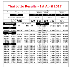 thai lotto results 1st april 2017 01 04 2017 lucky winning