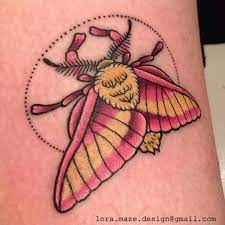 Rosy Maple Moth Body Art Tattoos Rosy Maple Moth Tattoos
