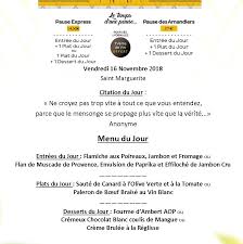 Voici Notre Menu Du Vendredi 16 Novembre Dessert Du Jour Plat Du Jour Sainte Marguerite
