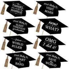 Hilarious Graduation Caps Gold Graduation Party Photo Booth Prop Kit 20 Piece S Graduation Photo Booth Graduation Photo Booth Props Gold Graduation Party