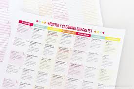 free printable cleaning schedule and checklist printable crush