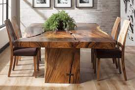 Shop wayfair for all the best round wood patio dining sets. Chamcha Wood Dining Table Natural Finish Transforming The Unpredictable Beauty Of Nature Into An Element Of Design Toda Dining Table Wood Dining Table Table