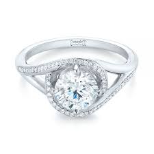 Getting engaged is a big deal, and a moment immortalized in an object you will treasure for all time. Split Shank Wrapped Halo Diamond Engagement Ring 104584 Seattle Bellevue Joseph Jewelry