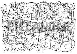 It's fun, cute and creative and very free. Art Supplies Doodle Coloring Page Printable Cute Kawaii Etsy In 2021 Kawaii Coloring Pages Doodle Coloring Pages Doodle Art Designs