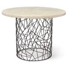 Palecek Bleeker Industrial Pacific Mactan Stone Round Dining Bistro Table White Ivory Wood Iron In 2020 Round Table And Chairs Round Dining Bistro Table