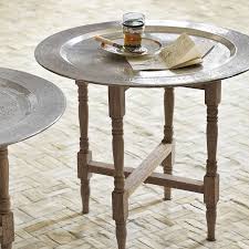 Hammered Metal Tray Table Serena Lily For The Guest Room Side Table Tray Table Table