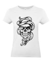 Les tatouages de crânes en sucre (ou sugar skull dans le même ordre d'idée, beaucoup d'hommes et de femmes choisissent des roses pour. T Shirt Femme Tete De Mort Serpent Tattoo Tatouage Rock Gothique T Shirt Manches Courtes Col Rond Kreamode
