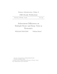 But still, their inability to write. Pdf Achievement Differences On Multiple Choice And Essay Tests In Economics