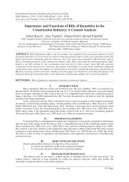 Managerprepare material take off bill of quantity and prepare cost estimation for. Pdf Importance And Functions Of Bills Of Quantities In The Construction Industry A Content Analysis
