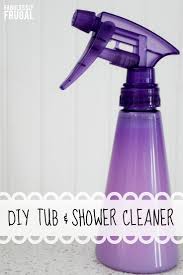 After scrubbing the tub with baking soda, fill it with water and add a few cups of vinegar before turning on the jets. How To Make A Diy Shower Cleaner 2 Ingredients Fabulessly Frugal
