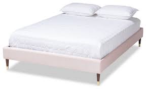 — tapered leg bed frame is in stock, starting from 9 usd. Issy Luxe Velvet Wood Platform Bed Frame With Gold Tone Leg Contemporary Platform Beds By Baxton Studio