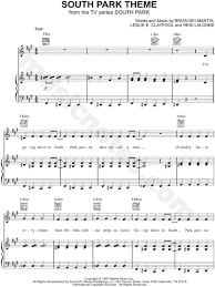 South Park Theme From South Park Sheet Music In F Minor Transposable Download Print Sku Mn0198158