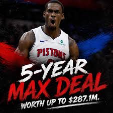 After making All-NBA, Jalen Duren is now eligible to sign a 5-year max deal  with the Pistons, projected to be worth up to $287.1M. He averaged 10.2  points and 8.5 rebounds in